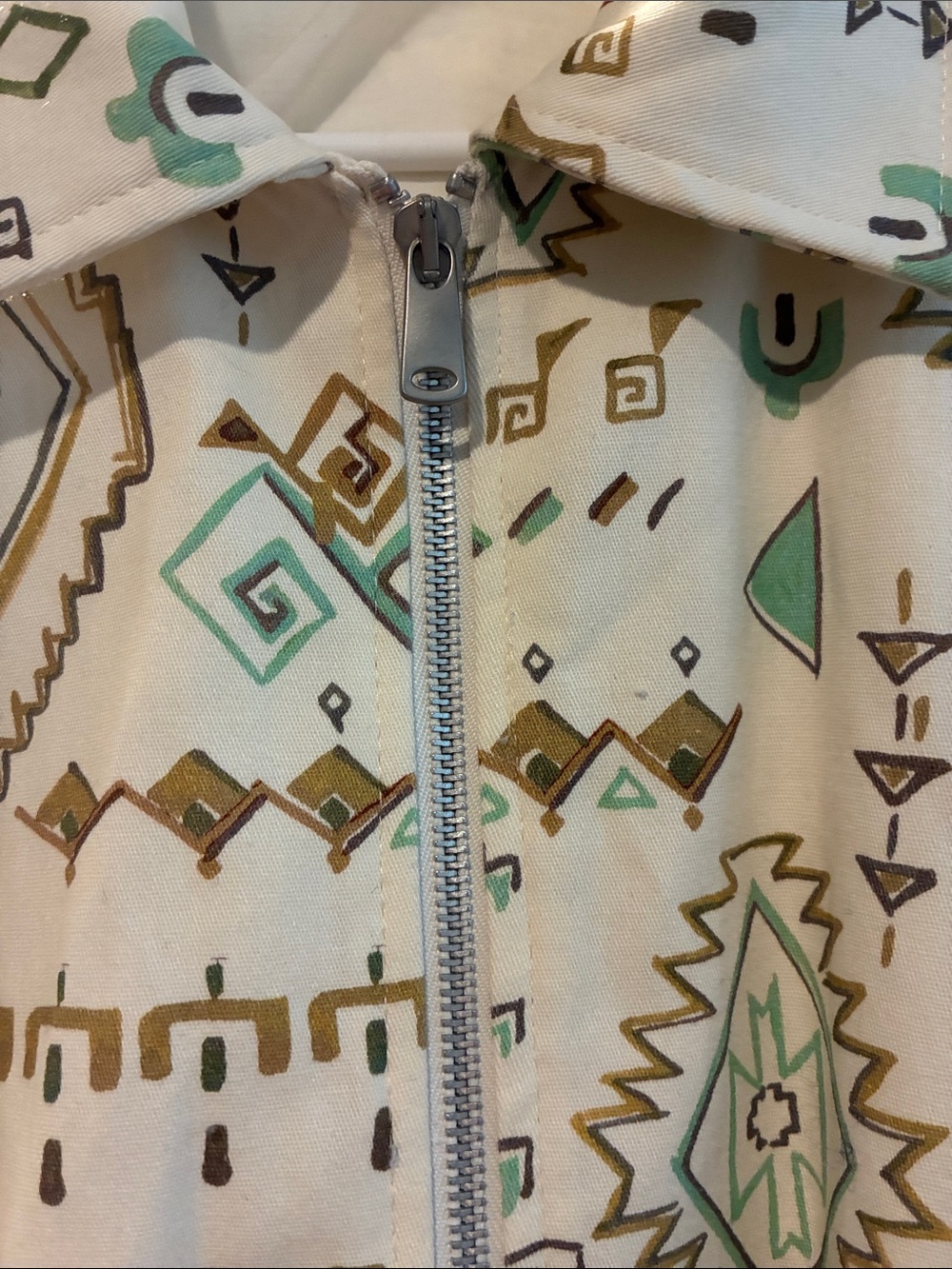 Zara Printed Bomber Jacket Aztec Geometric Southwestern Zip Up Size M - Picture 6 of 15